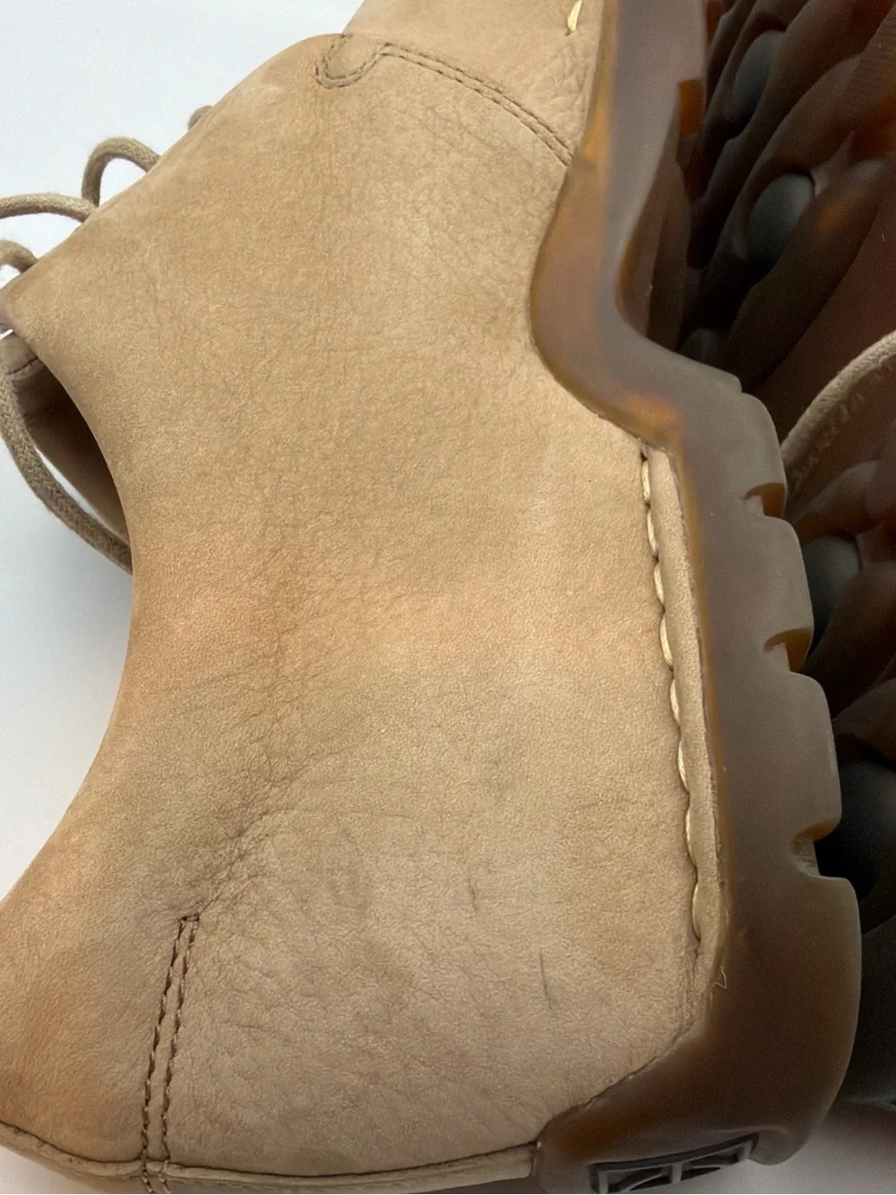 Vintage Cole Haan Country Men's Beige Nubuck Grained Leather Oxfords Lug Sole9.5